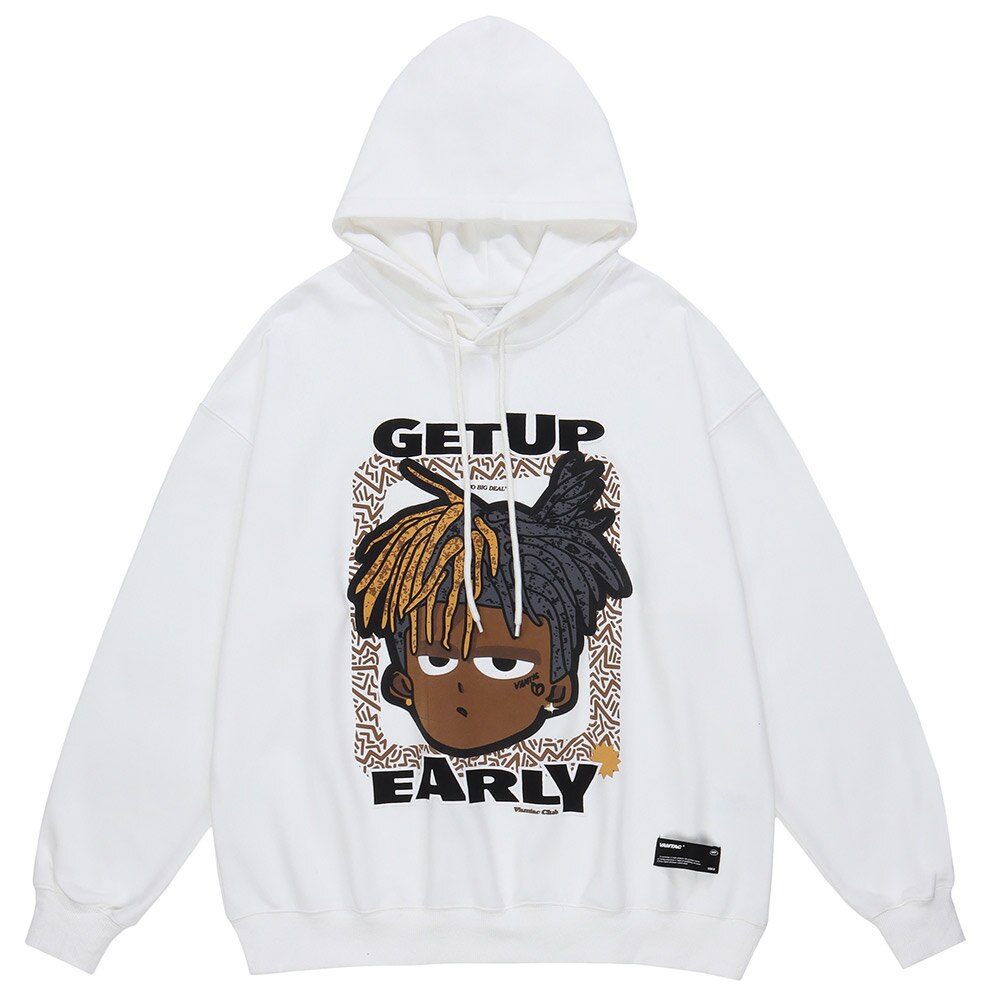 "Get Up Again" Graphic Unisex Streetwear Women Men Y2K Hoodie