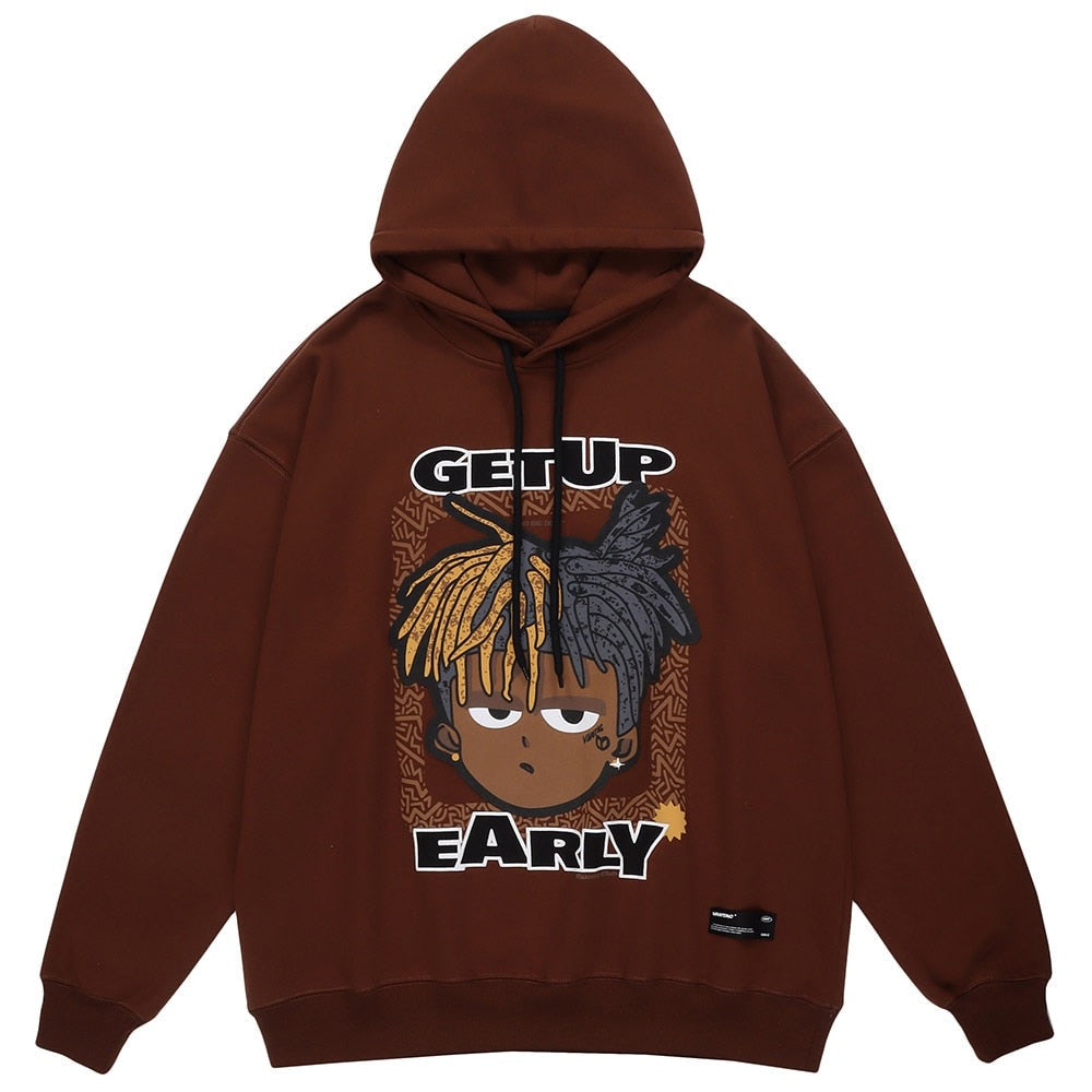 "Get Up Again" Graphic Unisex Streetwear Women Men Y2K Hoodie