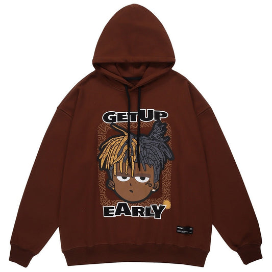 "Get Up Again" Graphic Unisex Streetwear Women Men Y2K Hoodie
