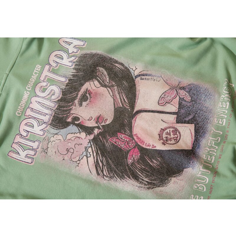 "Tattoo" Graphic Unisex Streetwear Vintage Women Men Y2K Hoodie