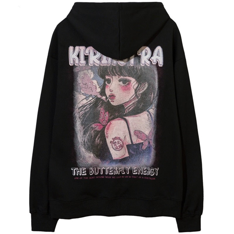 "Tattoo" Graphic Unisex Streetwear Vintage Women Men Y2K Hoodie