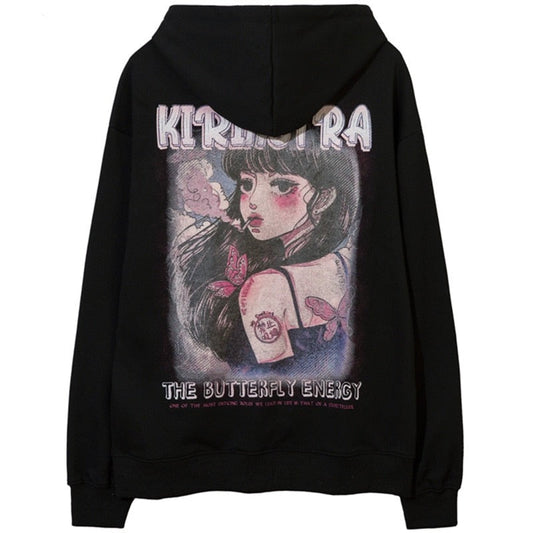 "Tattoo" Graphic Unisex Streetwear Vintage Women Men Y2K Hoodie