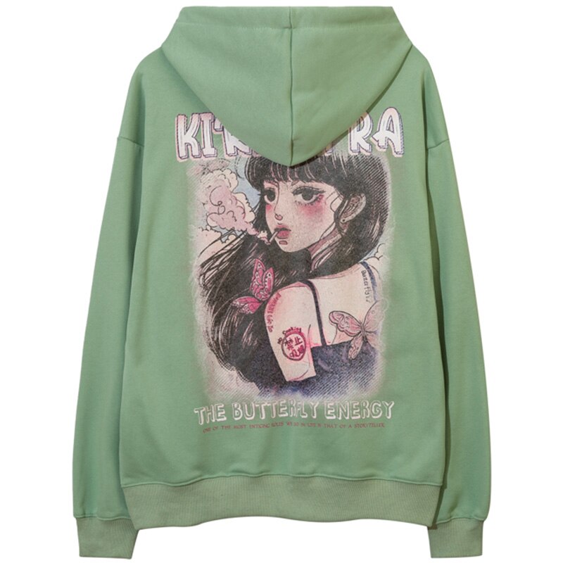 "Tattoo" Graphic Unisex Streetwear Vintage Women Men Y2K Hoodie
