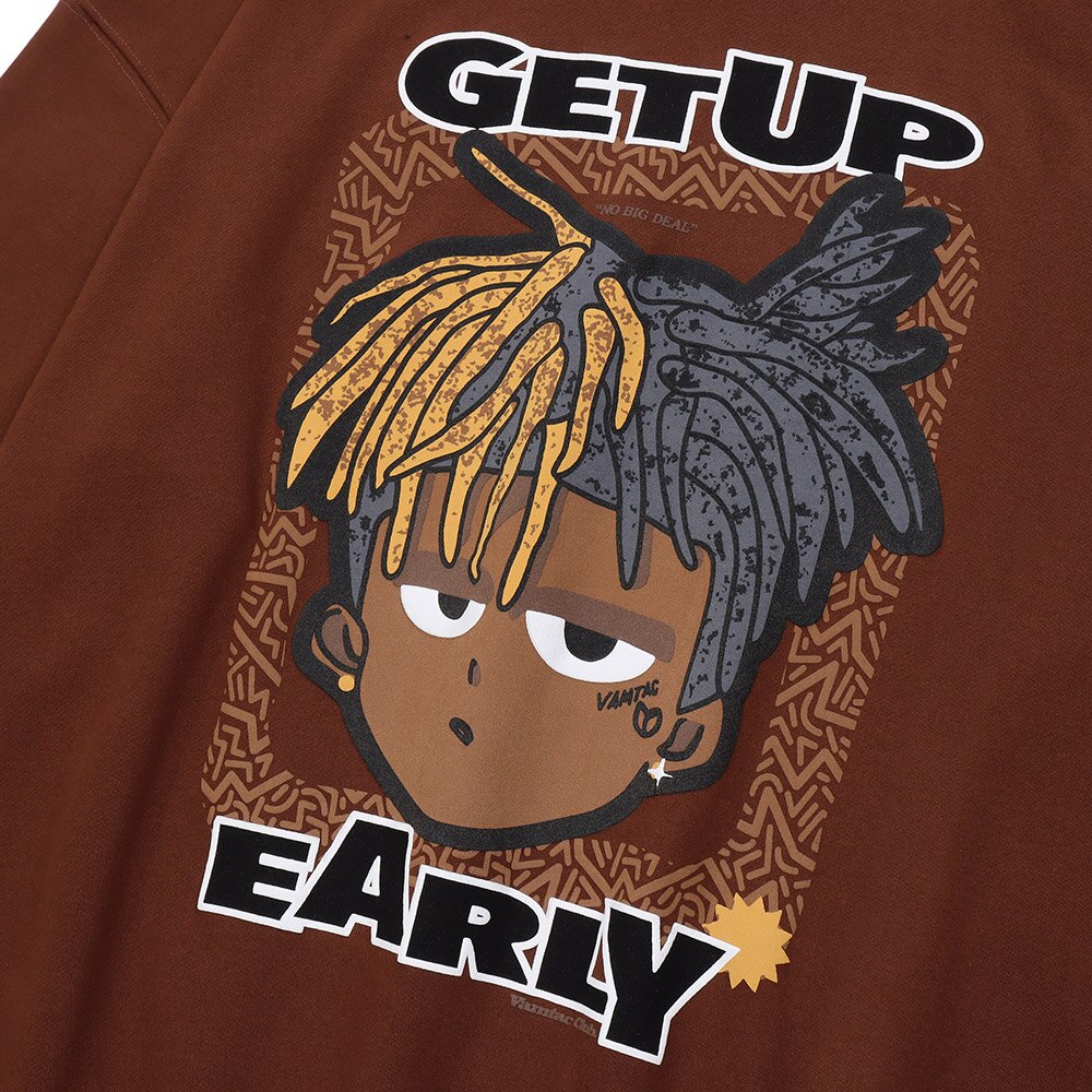"Get Up Again" Graphic Unisex Streetwear Women Men Y2K Hoodie