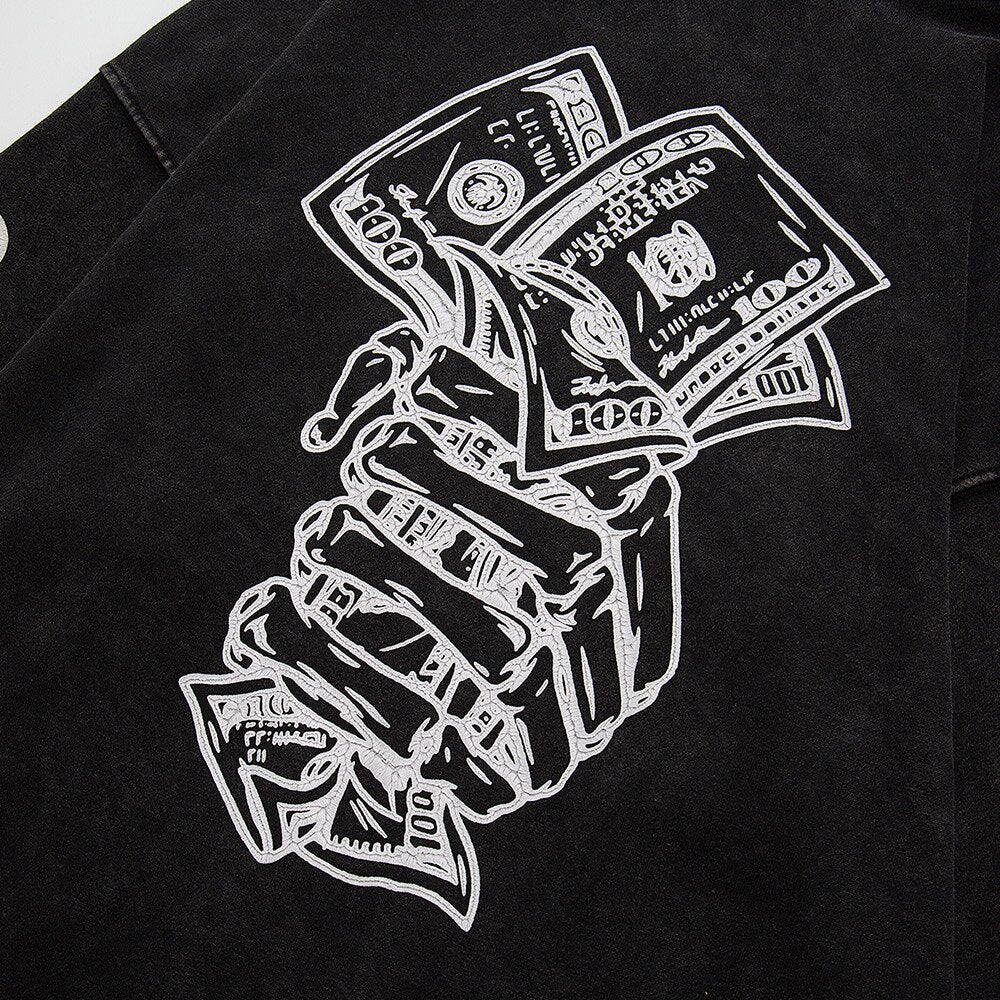 "Dollar Bags" Graphic Unisex Streetwear Vintage Women Men Y2K Hoodie