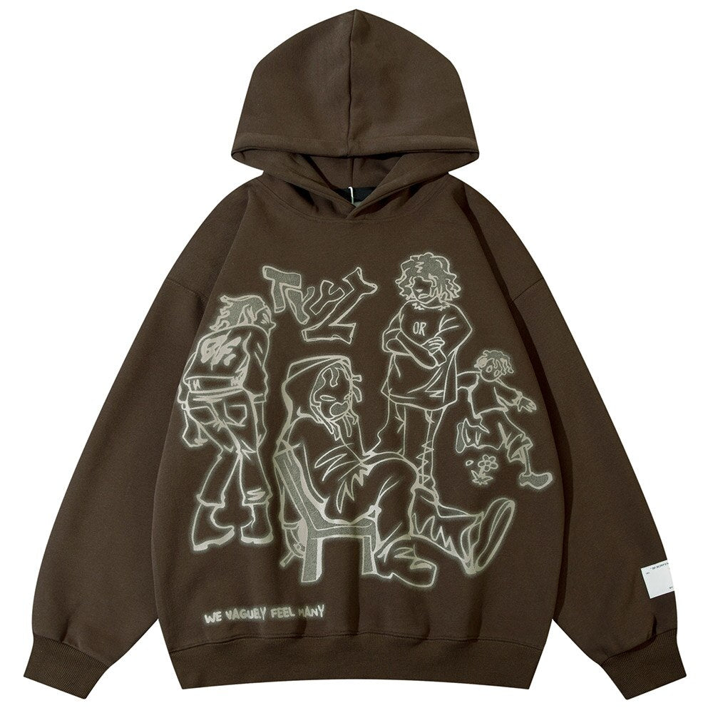Dark gothic hoodie with retro Y2K spirit, heavyweight feel and durable stitching, a versatile piece for skate, alt, and urban outfits all season.