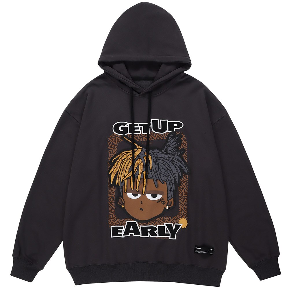 "Get Up Again" Graphic Unisex Streetwear Women Men Y2K Hoodie