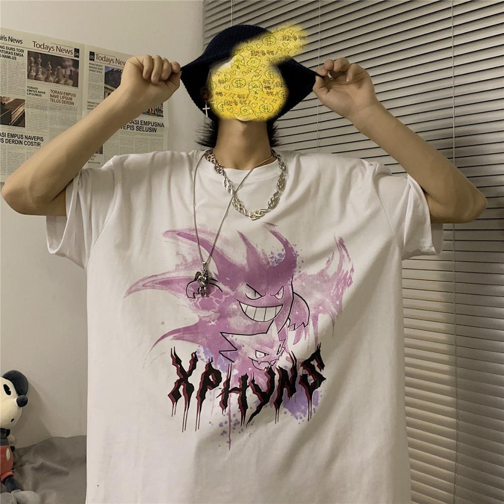 "Purple Ghost" Graphic Unisex Streetwear Vintage Women Men Y2K T-Shirt