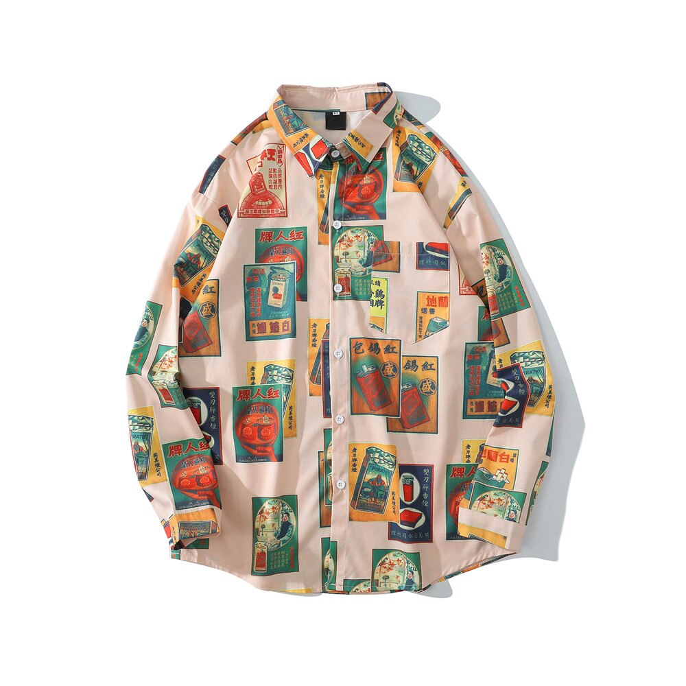 "Micasso Standing" Graphic Unisex Streetwear Vintage Women Men Y2K Button Up Shirt