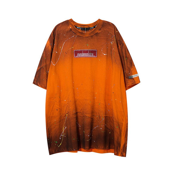 "Orange Waves" Graphic Unisex Streetwear Vintage Women Men Y2K T-Shirt