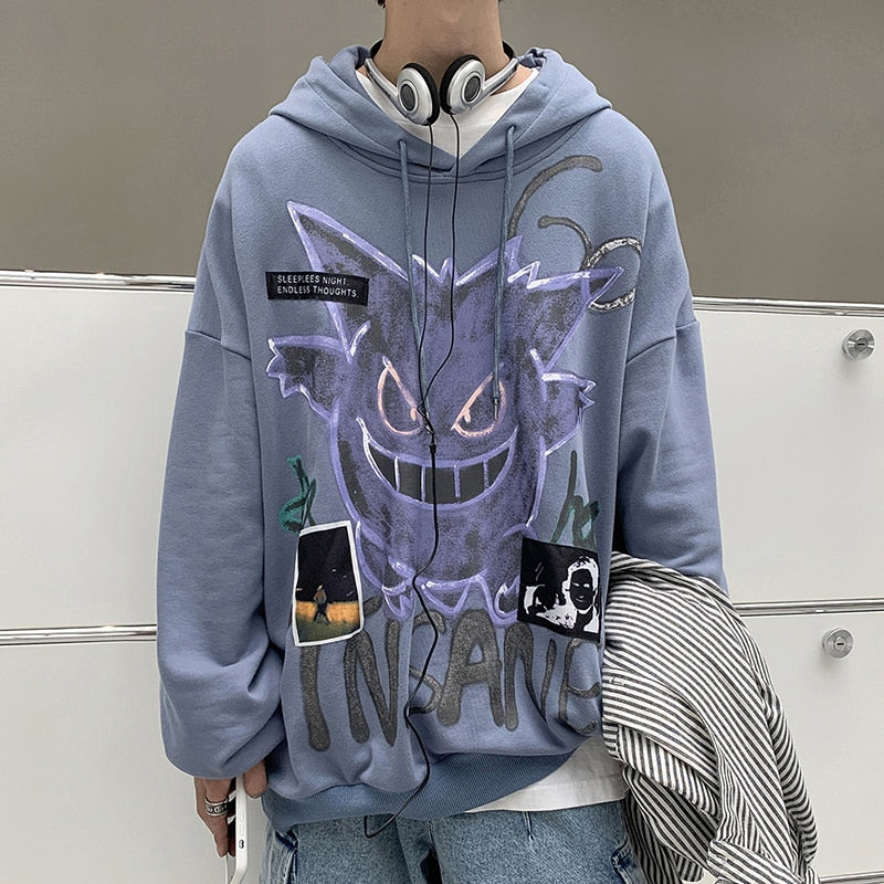"Purple Ghost" Graphic Unisex Streetwear Vintage Women Men Y2K Hoodie