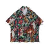 "Jungle Memories" Graphic Unisex Streetwear Vintage Women Men Y2K Button Up Shirt