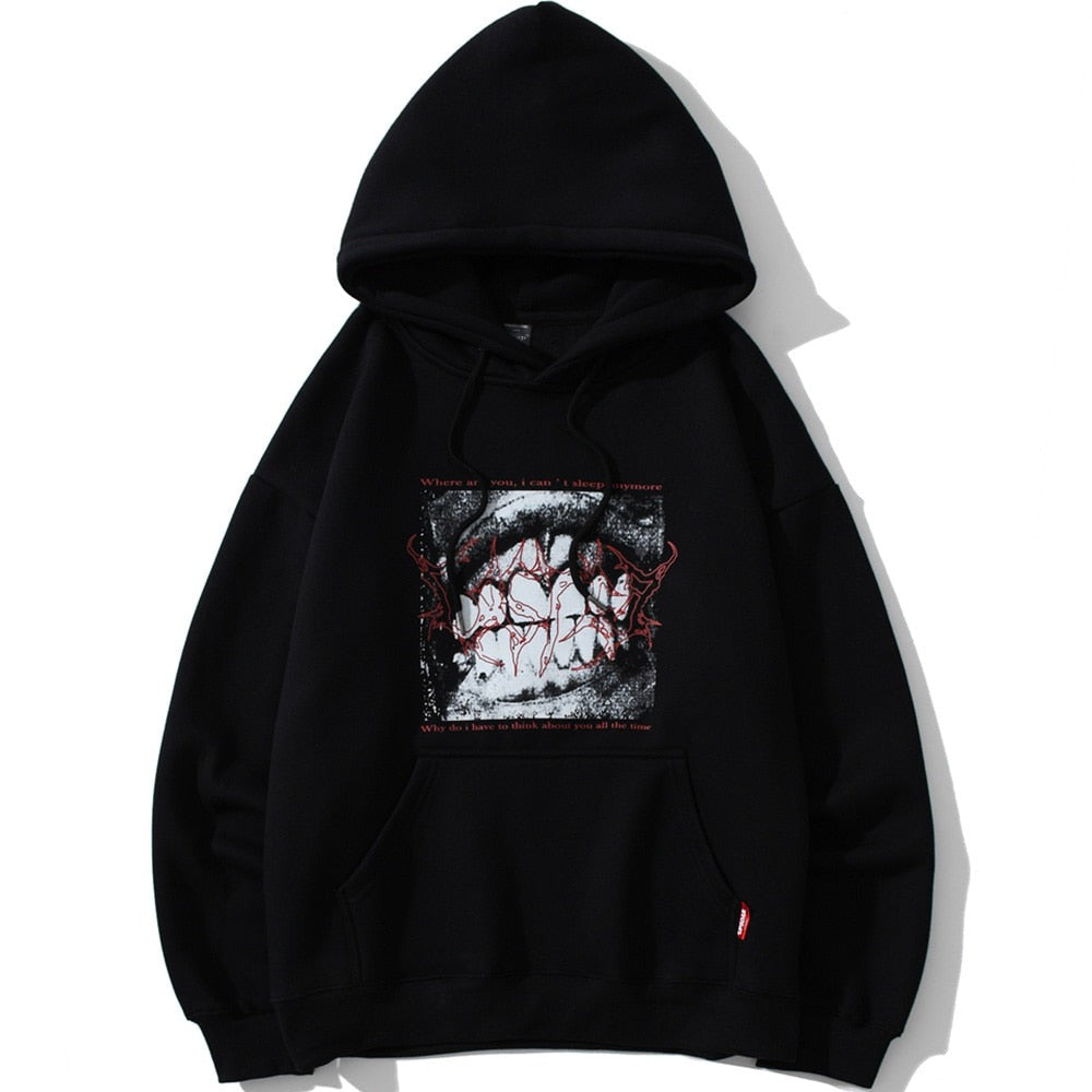 "Bitten" Unisex Men Women Streetwear Graphic Hoodie
