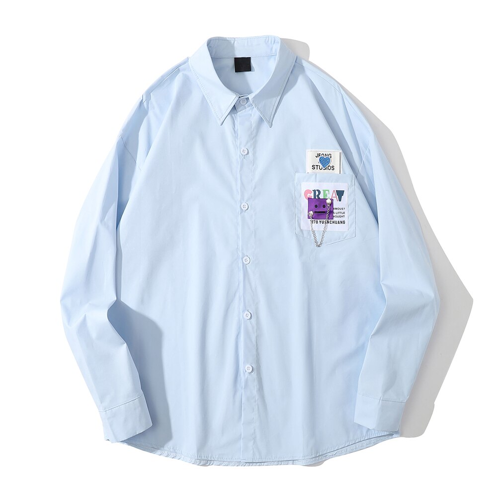 "Studio Executive" Graphic Unisex Streetwear Vintage Women Men Y2K Button Up Shirt