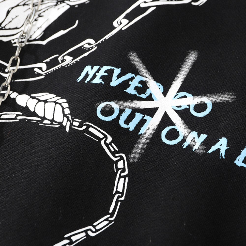 "Broken Chains" Graphic Unisex Streetwear Vintage Women Men Y2K Hoodie