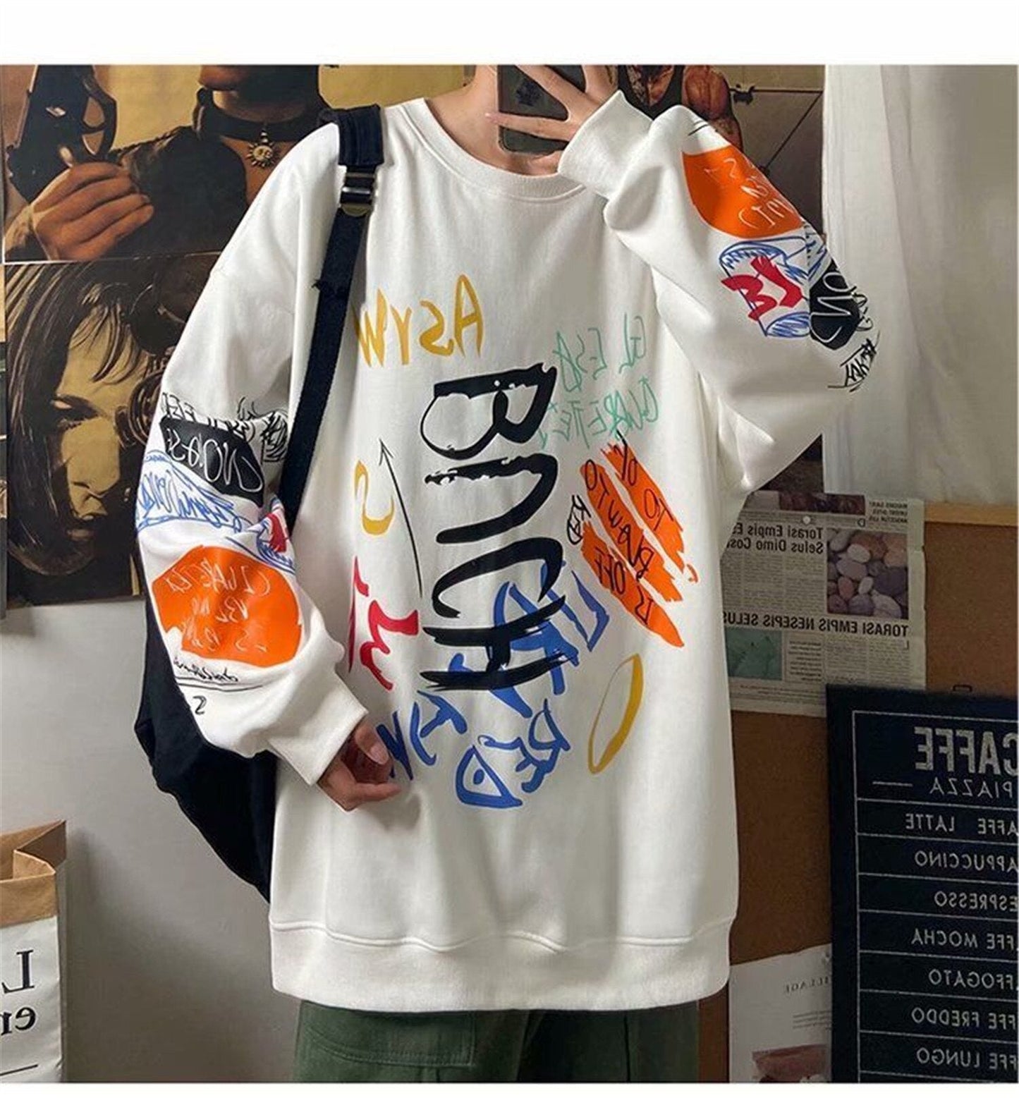 "Turn Both Ways" Graphic Unisex Streetwear Vintage Women Men Y2K Sweatshirt