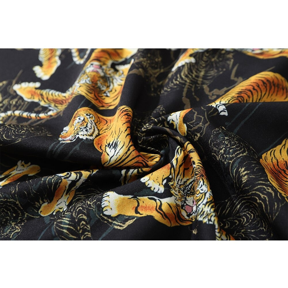 "Dark Leopard" Unisex Streetwear Men Women Button Shirt
