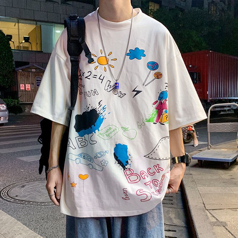 "Doodles" Graphic Unisex Streetwear Women Men Y2K T-Shirt