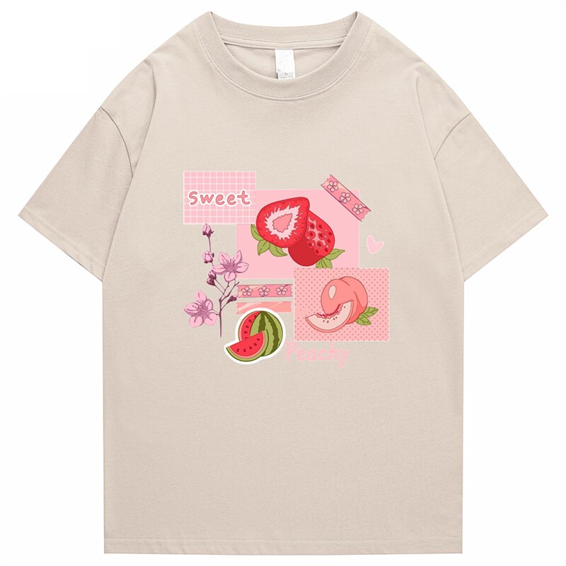 "Peachy" Graphic Unisex Streetwear Vintage Women Men Y2K T-Shirt