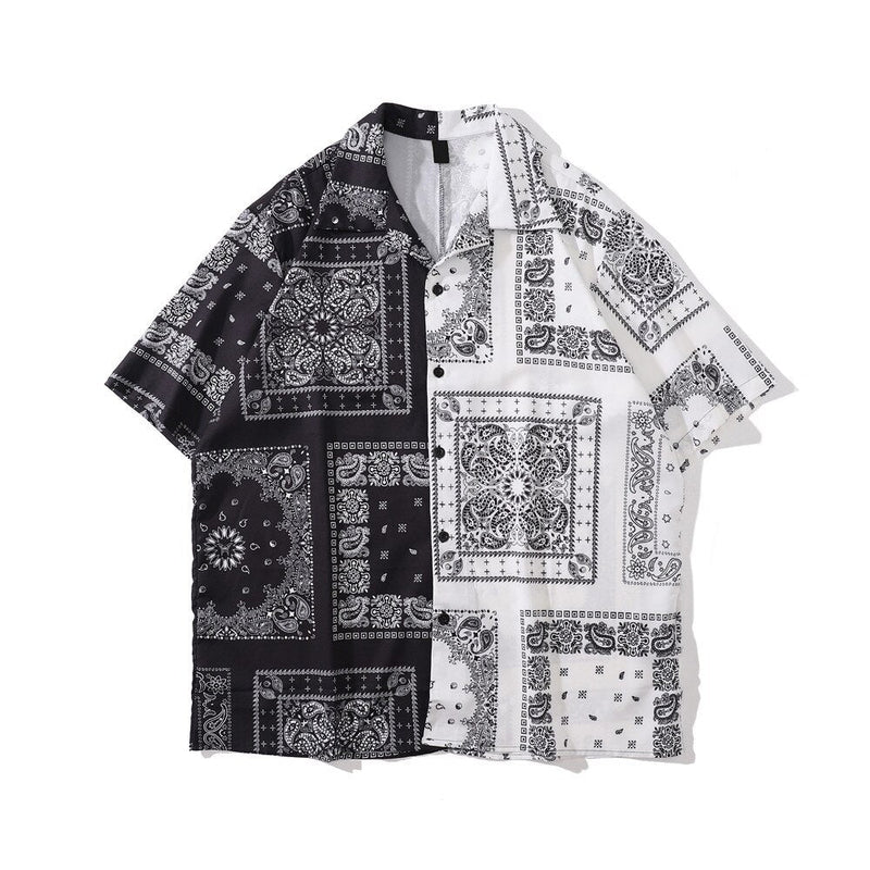 "Look This Way" Graphic Unisex Streetwear Vintage Women Men Y2K Button Up Shirt