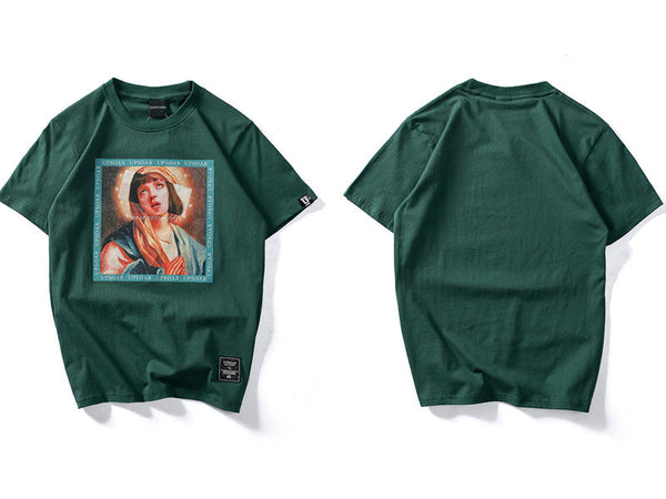 "Virgin Mary" Graphic Unisex Streetwear Vintage Women Men Y2K T-Shirt