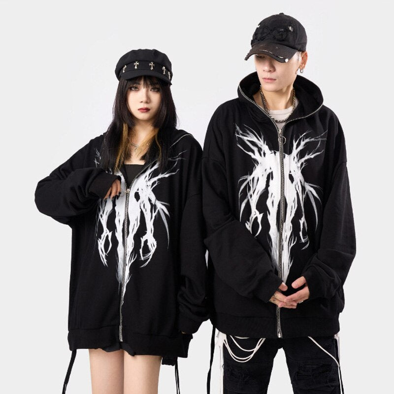 "White Knight" Graphic Unisex Streetwear Vintage Women Men Y2K Hoodie