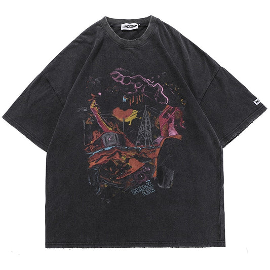 "Wonderland" Graphic Unisex Streetwear Vintage Women Men Y2K T-Shirt