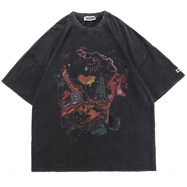 "Wonderland" Graphic Unisex Streetwear Vintage Women Men Y2K T-Shirt