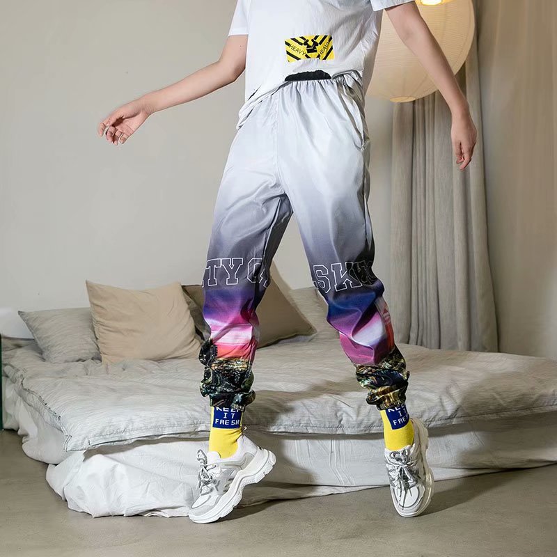 "Gradient" Graphic Unisex Streetwear Women Men Y2K Pants