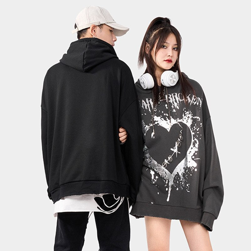 "Broken Heart" Unisex Men Women Streetwear Graphic Hoodie
