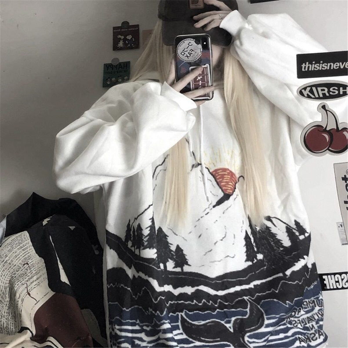 "Take The High Road" Graphic Unisex Streetwear Vintage Women Men Y2K Hoodie