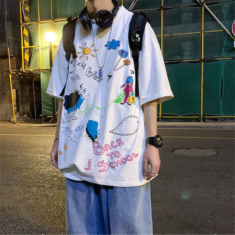 "Doodles" Graphic Unisex Streetwear Women Men Y2K T-Shirt