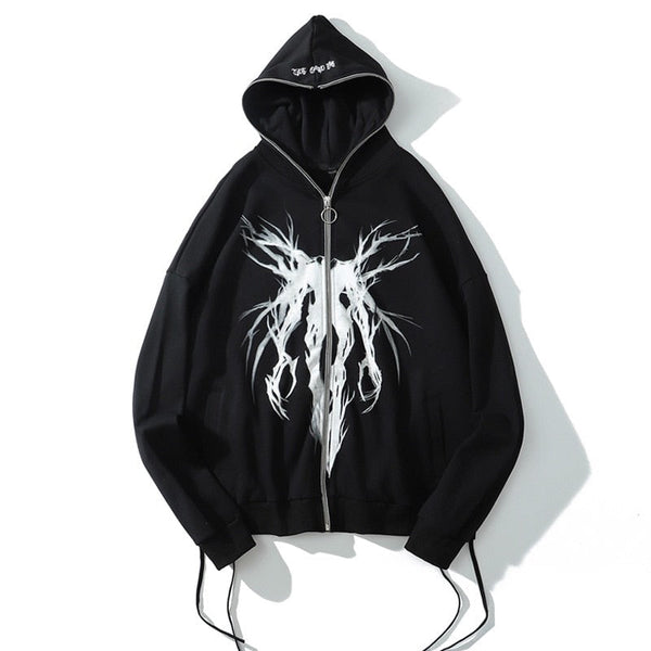 "White Knight" Graphic Unisex Streetwear Vintage Women Men Y2K Hoodie
