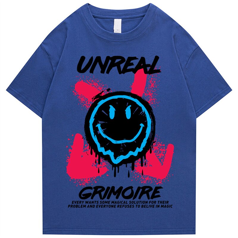 "Unreal" Graphic Unisex Streetwear Vintage Women Men Y2K T-Shirt