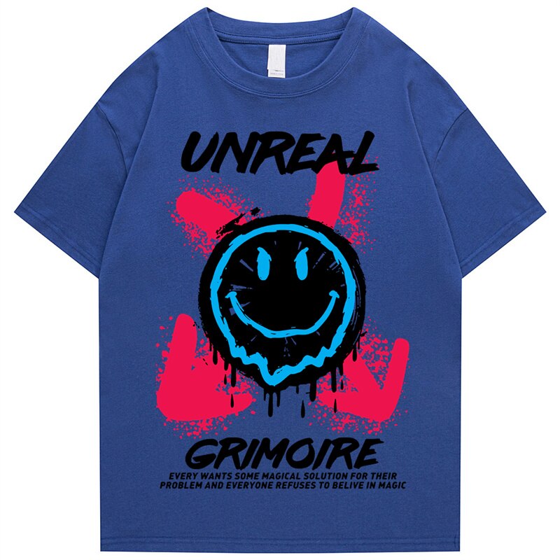 "Unreal" Graphic Unisex Streetwear Vintage Women Men Y2K T-Shirt