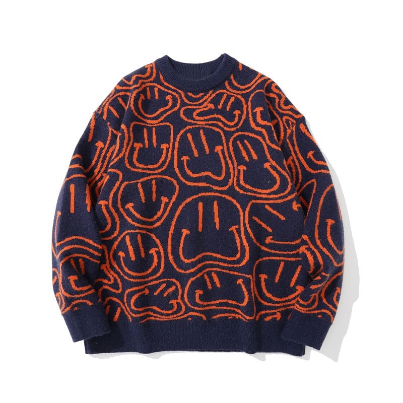 "Smile More" Graphic Unisex Streetwear Vintage Women Men Y2K Sweater