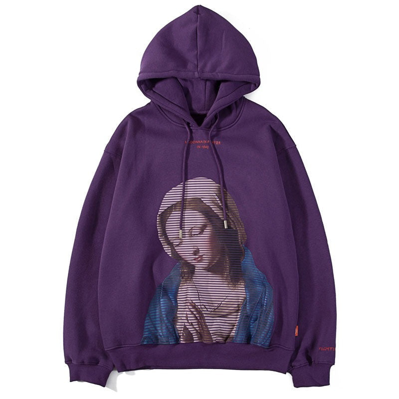 "Praying Over" Graphic Unisex Streetwear Vintage Women Men Y2K Hoodie