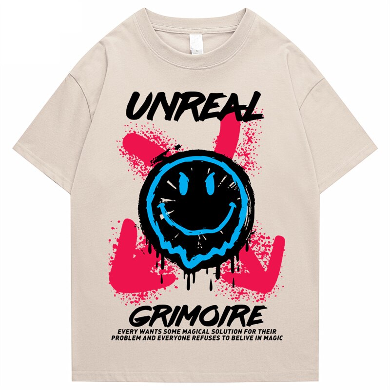 "Unreal" Graphic Unisex Streetwear Vintage Women Men Y2K T-Shirt