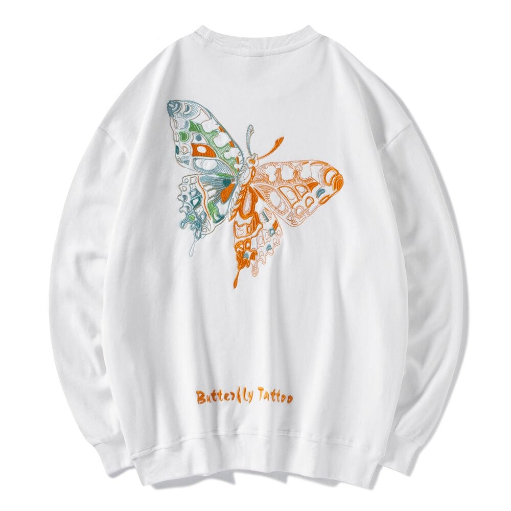 "Golden Butterfly" Graphic Unisex Streetwear Women Men Y2K Sweatshirt