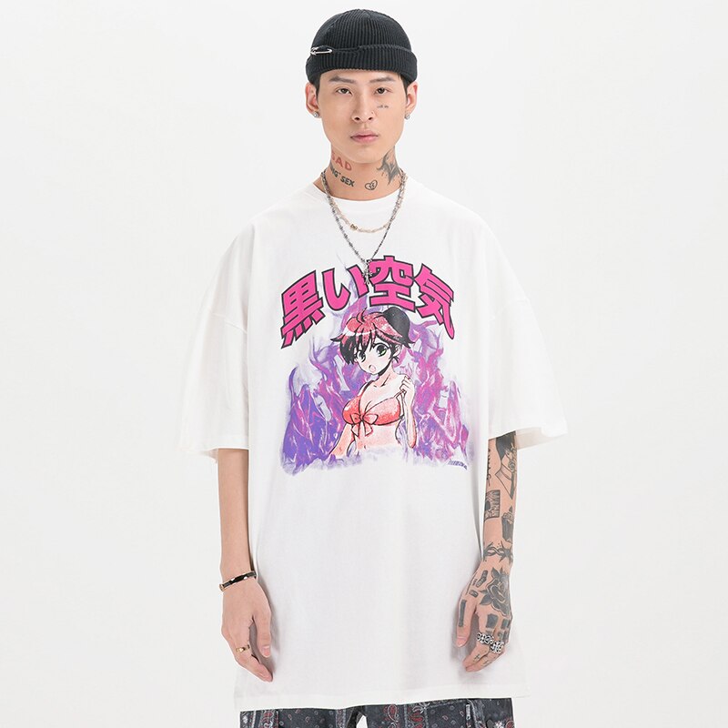 "Blue Smoke" Graphic Unisex Streetwear Vintage Women Men Y2K T-Shirt