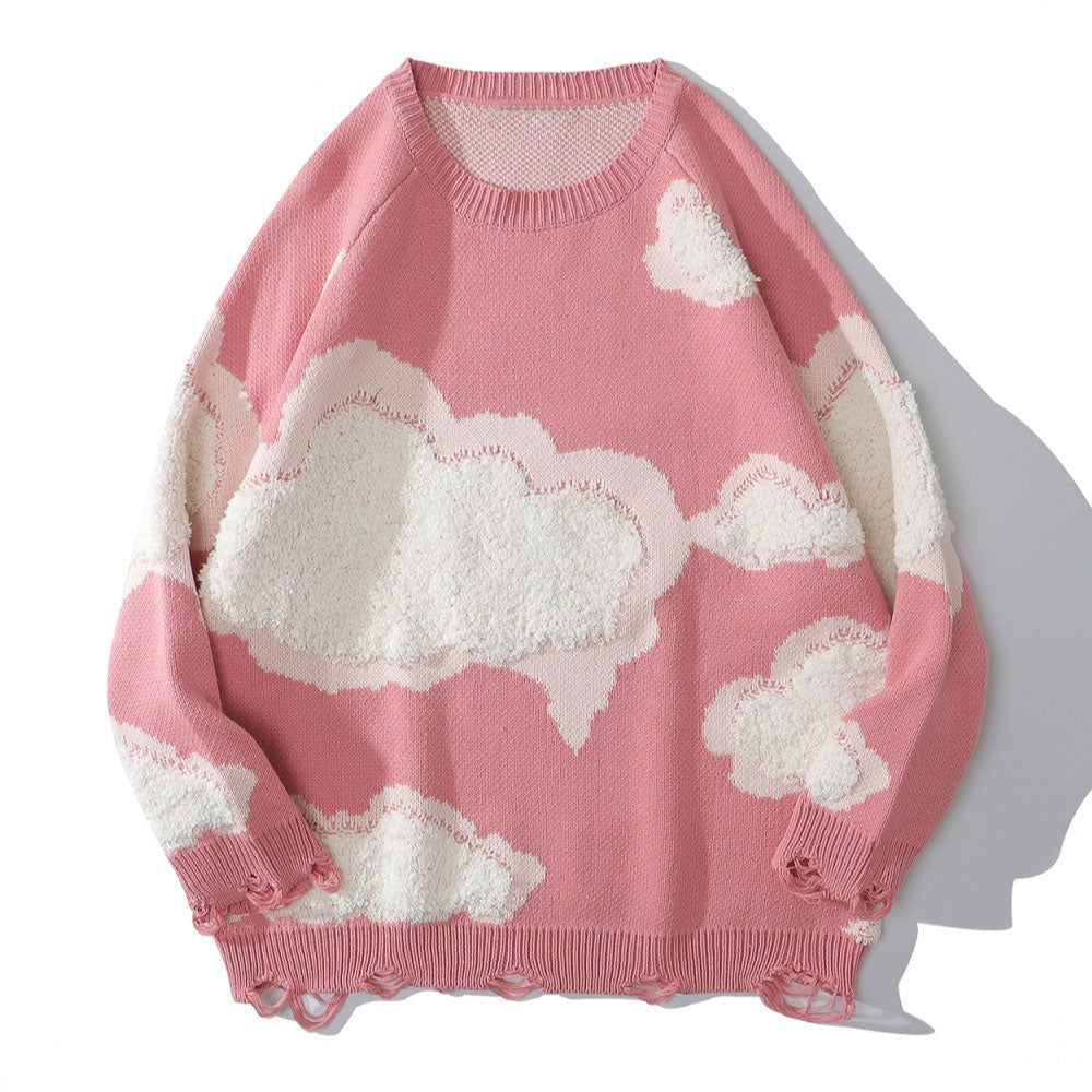 "Cloudy Nights" Unisex Men Women Streetwear Graphic Sweater