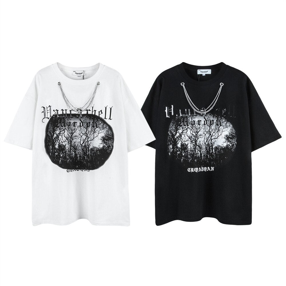 "White Forrest" Graphic Unisex Streetwear Vintage Women Men Y2K T-Shirt