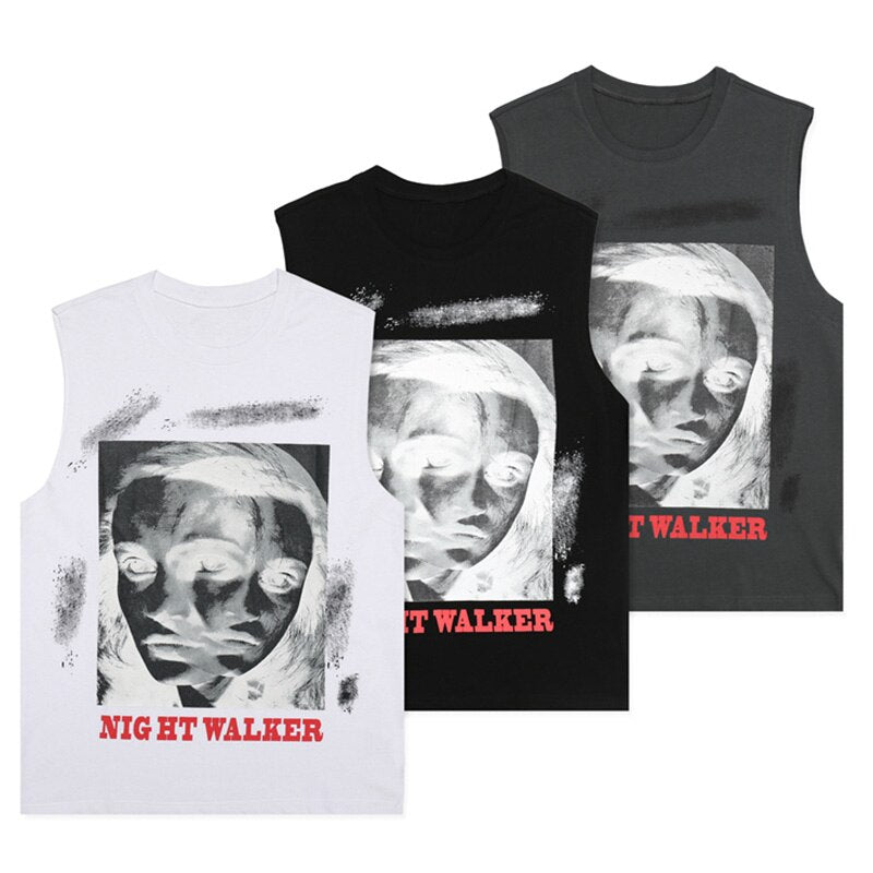 "Night Walker" Graphic Unisex Streetwear Vintage Women Men Y2K Tank Top