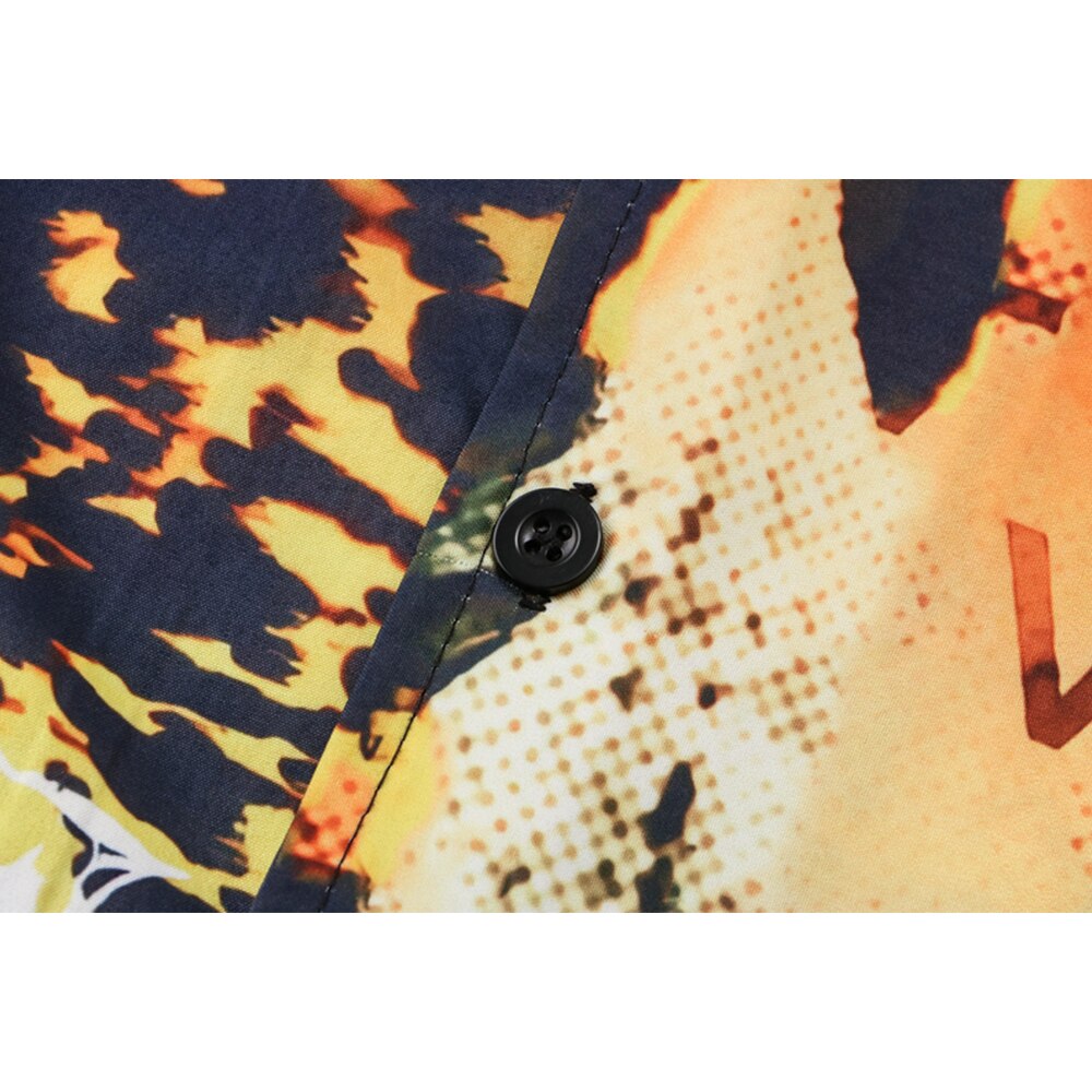 "Tyson" Graphic Unisex Streetwear Vintage Women Men Y2K Button Up Shirt