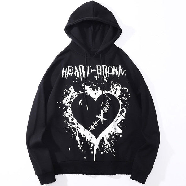 "Broken Heart" Unisex Men Women Streetwear Graphic Hoodie