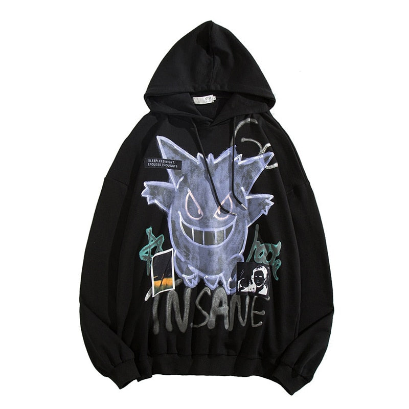 "Purple Ghost" Graphic Unisex Streetwear Vintage Women Men Y2K Hoodie