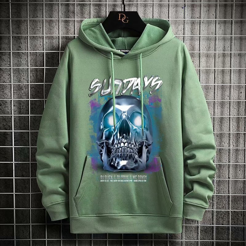 "Purple Skull" Graphic Unisex Streetwear Vintage Women Men Y2K Hoodie