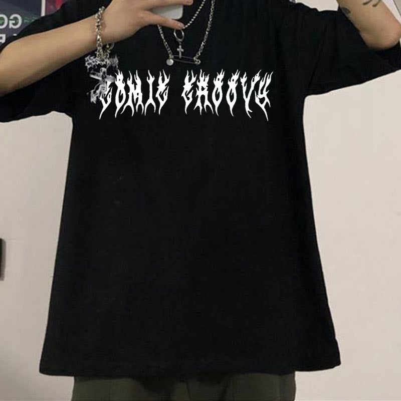 "Gothic Wings" Graphic Unisex Streetwear Women Men Y2K T-Shirt