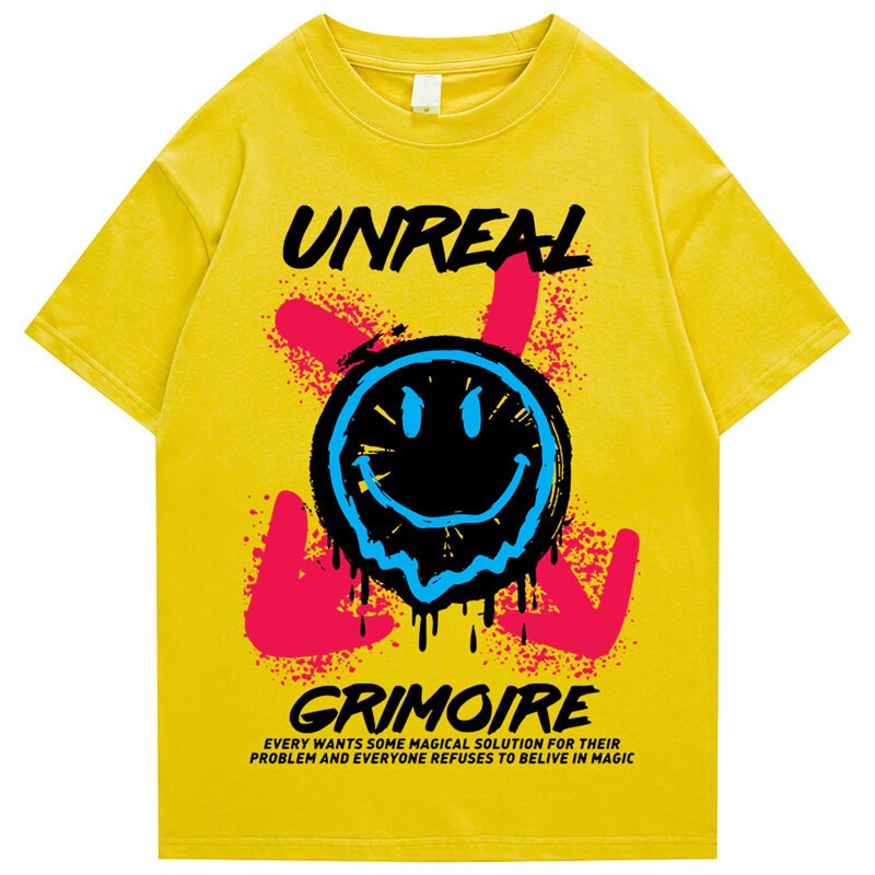 "Unreal" Graphic Unisex Streetwear Vintage Women Men Y2K T-Shirt