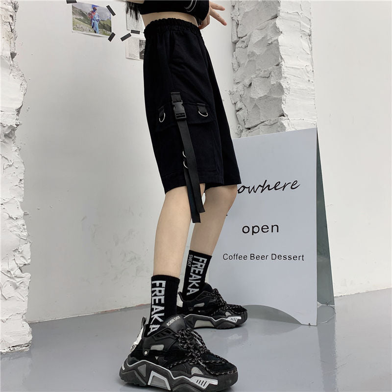 "Punk Summer" Graphic Unisex Streetwear Women Men Y2K Cargo Shorts